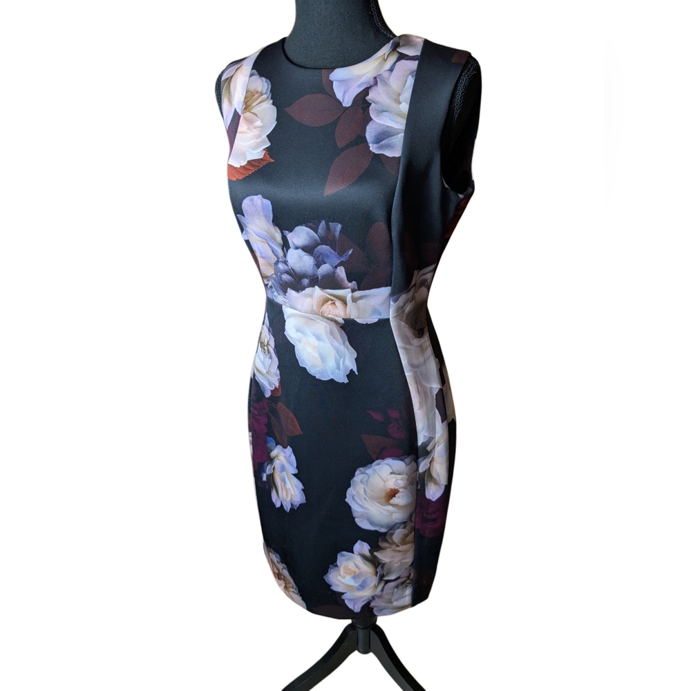 Calvin Klein Scuba Sheath Dress, Dark Floral